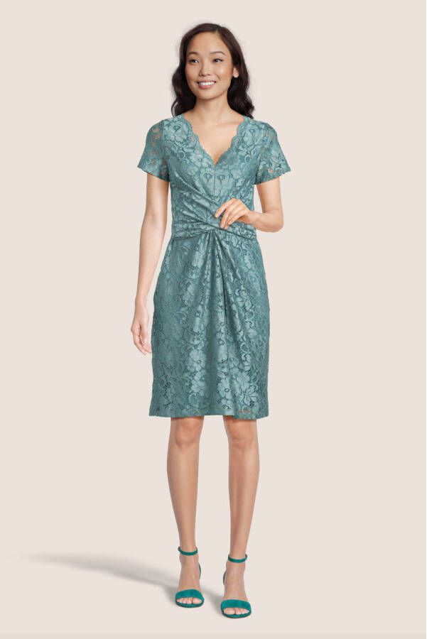 Vera Mont jurk met kant turquoise