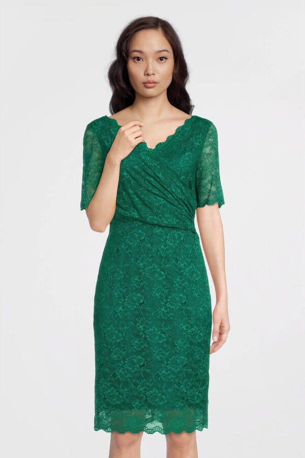 Vera Mont semi-transparante jurk met kant groen