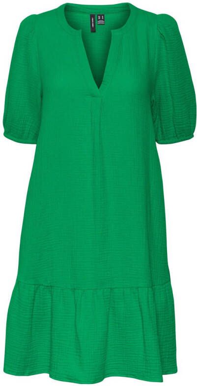 VERO MODA A-lijn jurk VMNATALI met volant groen