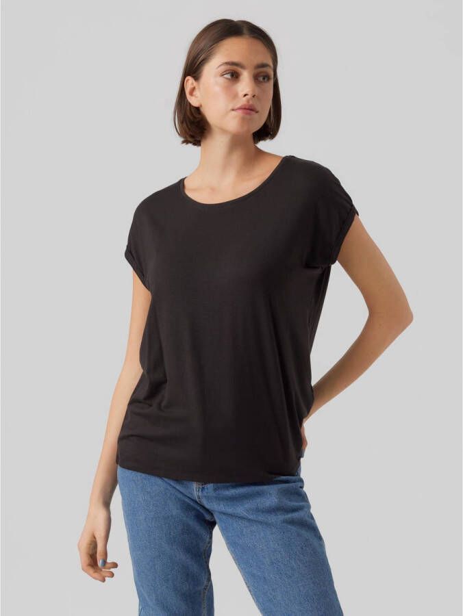 Vero Moda Shirt met ronde hals VMAVA PLAIN SS TOP GAJRS NOOS