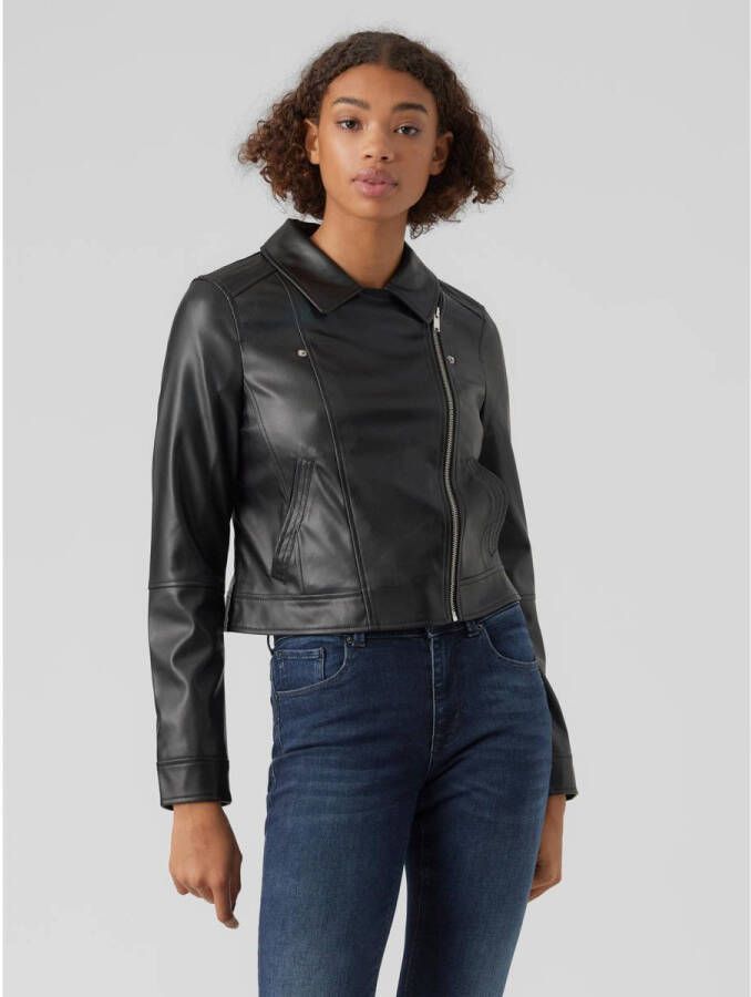 Vero Moda Imitatieleren jack VMBELLA ANNABEL SHORT COATED JACKET NOOS