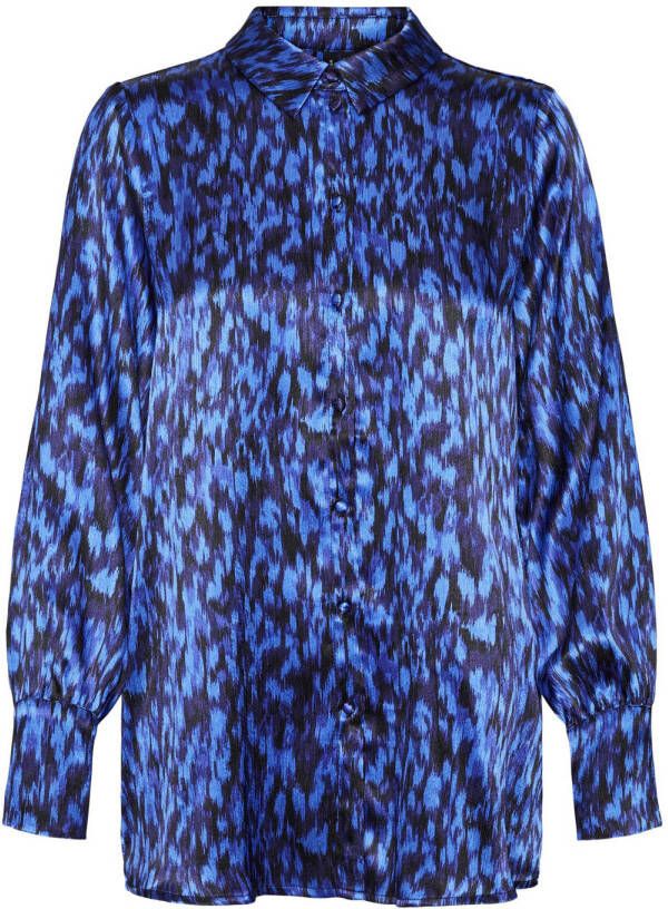 VERO MODA blouse VMEMMA met all over print blauw
