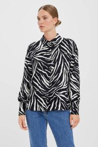 VERO MODA blouse VMLIVA met zebraprint zwart