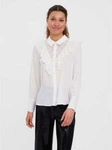 VERO MODA blouse VMNORMA met kant wit