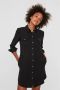 Vero moda soepele zwarte lyocell blouse jurk drukknopen - Thumbnail 1