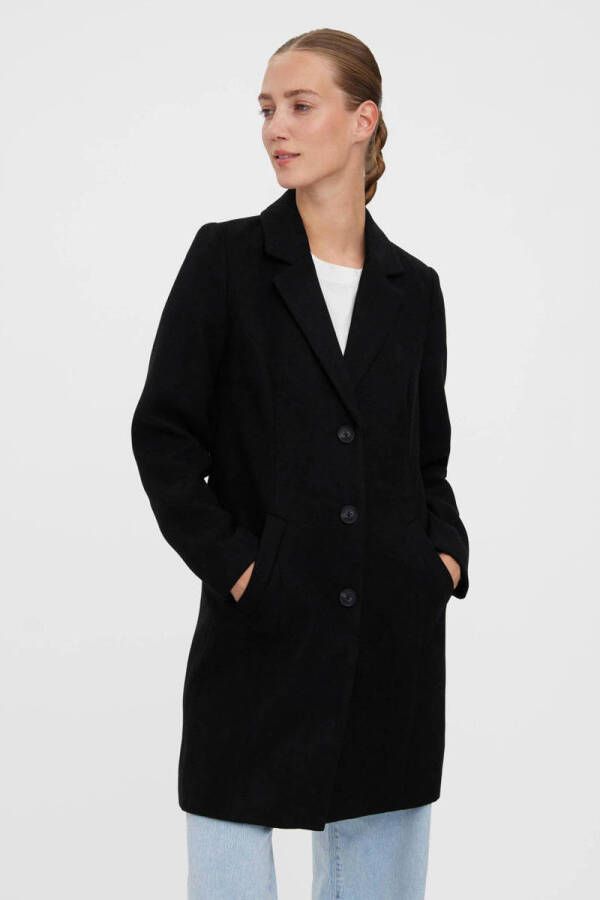 VERO MODA coat tussen VMCALACINDY van gerecycled polyester zwart
