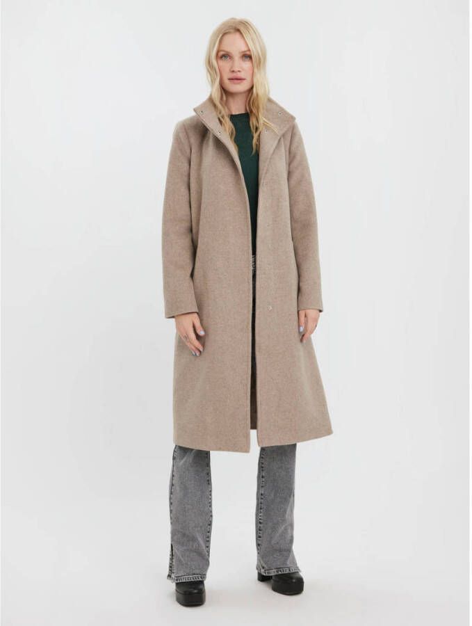 Vero Moda Outdoor Lange jas met opstaande kraag en strikceintuur