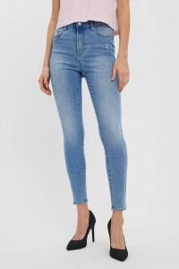 VERO MODA cropped high waist skinny jeans VMSOPHIA blauw