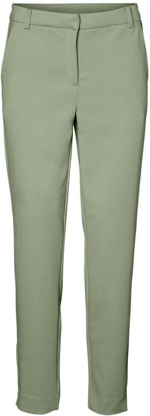 VERO MODA cropped high waist straight fit pantalon VMLUCCALILITH groen