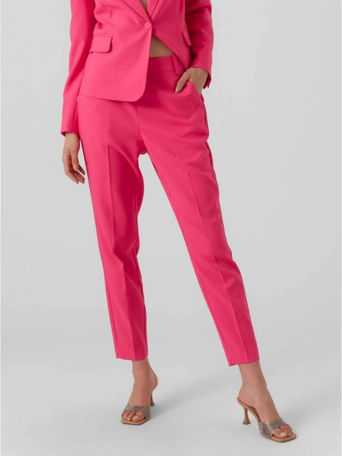 VERO MODA cropped tapered fit pantalon VMMIRA roze