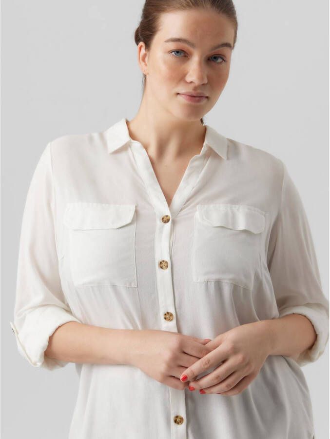 Vero Moda Curve Overhemdblouse VMBUMPY L S SHIRT NEW CURVE GA NOOS