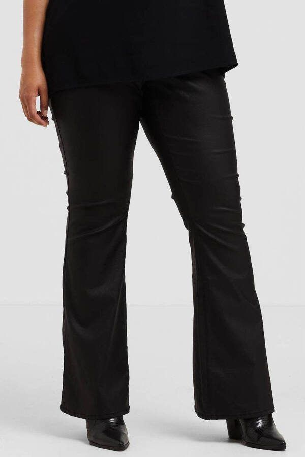 VERO MODA CURVE coated high waist flared jeans VMSIGA zwart