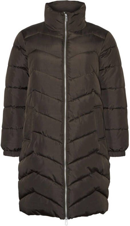 VERO MODA CURVE gewatteerde jas VMCLIGA donkergroen