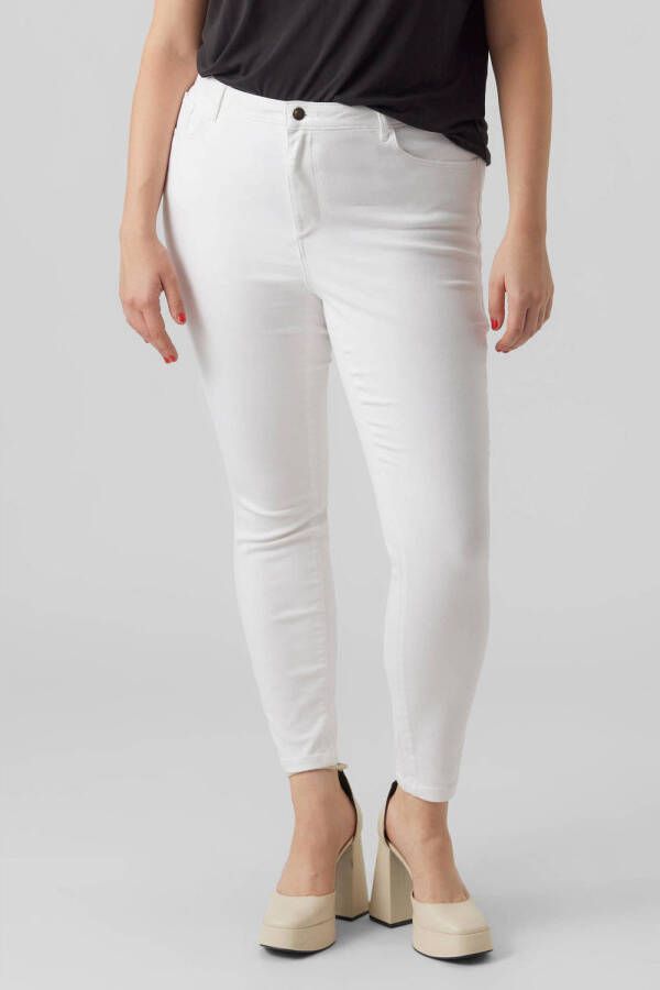 VERO MODA CURVE high waist skinny jeans bright white
