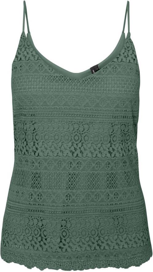 VERO MODA CURVE spaghettitop VMHONEY met kant groen