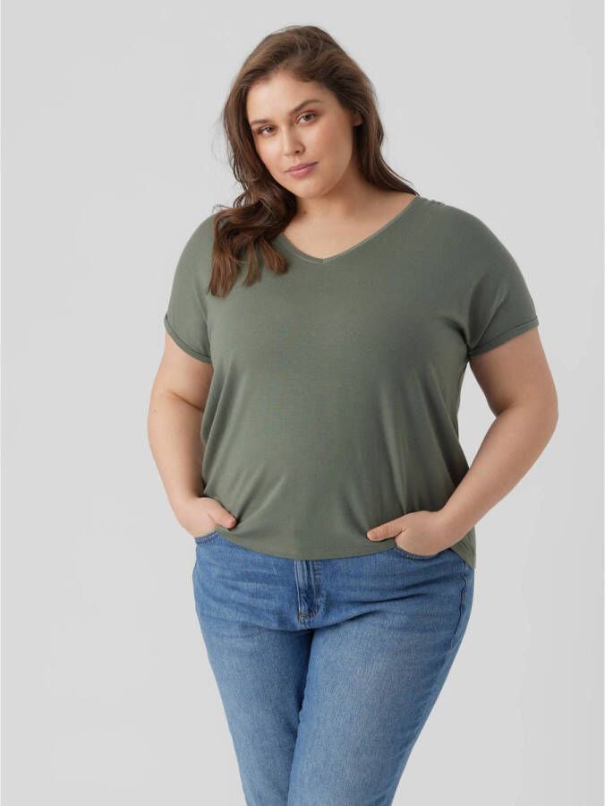 Vero Moda Curve Shirt met V-hals VMAYA SS V-NECK TEE VMA NOOS CURVE