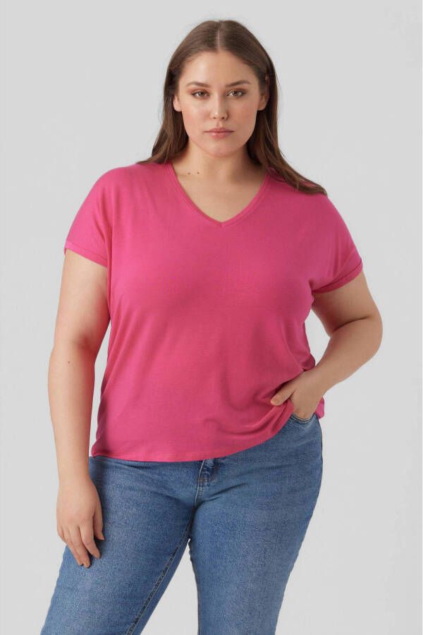 VERO MODA CURVE T-shirt pink yarrow