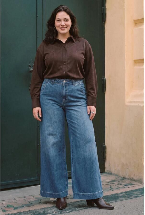 VERO MODA CURVE blouse Plus Size donkerbruin - Foto 2