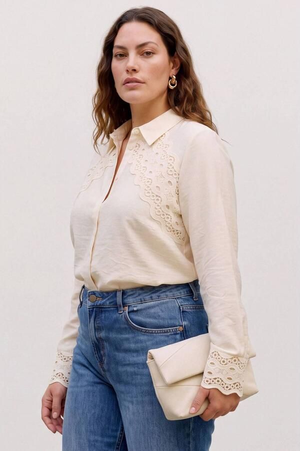 VERO MODA CURVE blouse Plus Size ecru - Foto 4