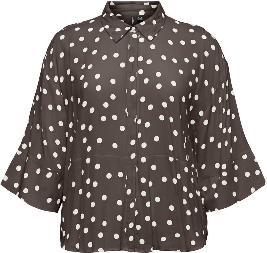 VERO MODA CURVE blouse Plus Size met stippen bruin - Foto 2