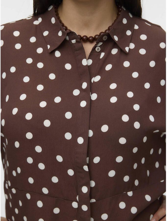 VERO MODA CURVE blouse Plus Size met stippen bruin - Foto 3