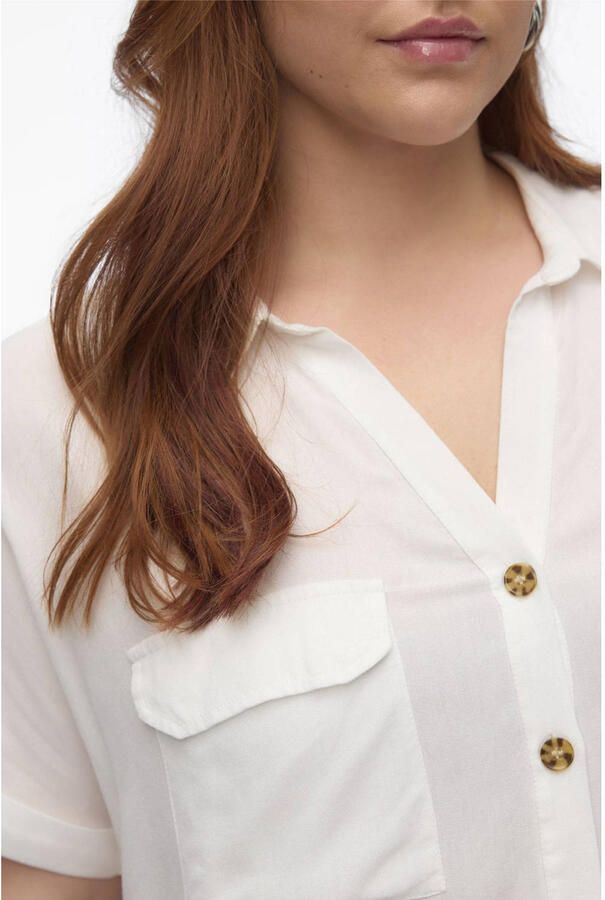 Vero Moda Snow White Shirt Geweven GA CUR White Dames - Foto 3