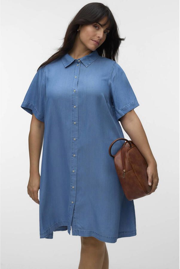 VERO MODA CURVE blousejurk blauw