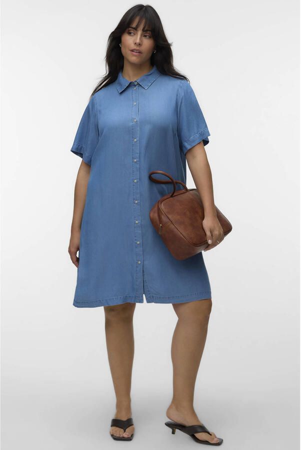 VERO MODA CURVE blousejurk blauw - Foto 2