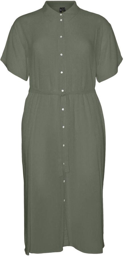 Vero Moda Curve Jurk met overhemdkraag VMBUMPY SS SHIRT DRESS WVN GA CUR - Foto 2