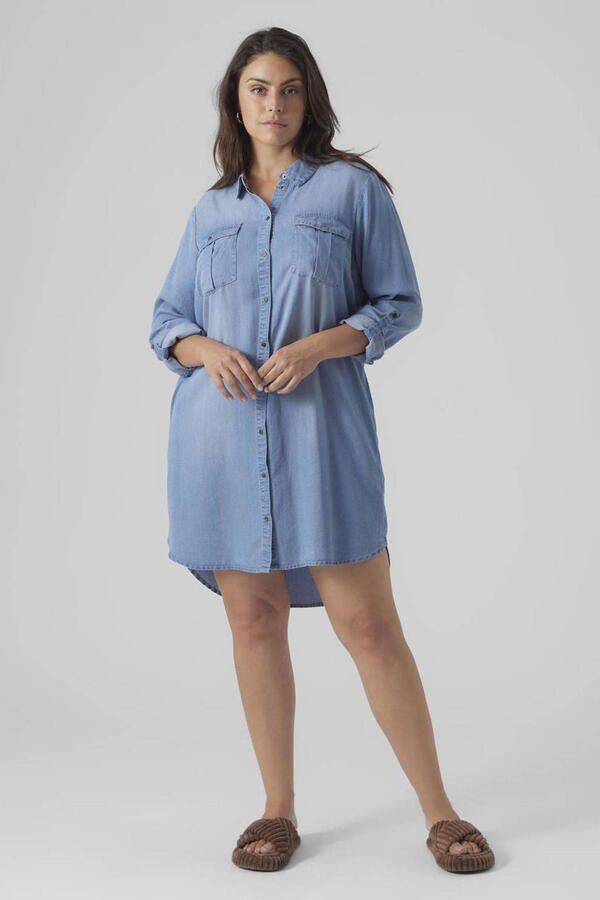 Vero Moda Curve Jeans jurk VMSILA LS SHORT DRESS MIX GA CURVE NOOS - Foto 3