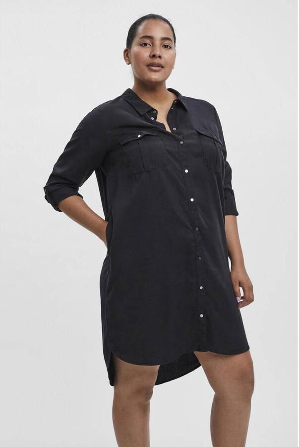 Vero Moda Curve Jeans jurk VMSILA LS SHORT DRESS MIX GA CURVE NOOS