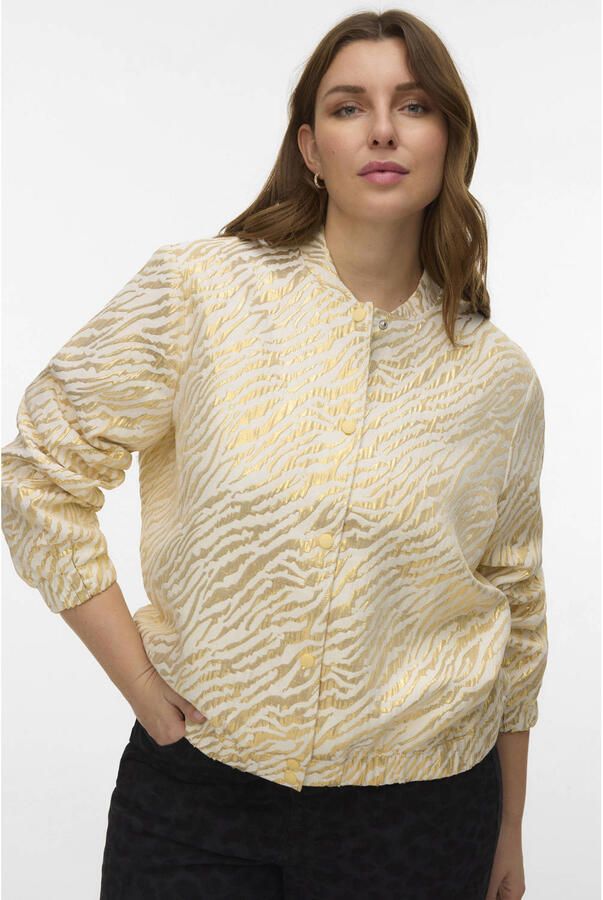 VERO MODA CURVE bomberjack met zebraprint lichtgeel