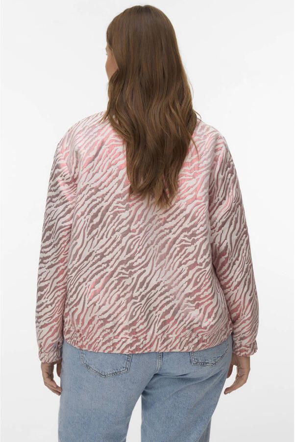 VERO MODA CURVE bomberjack met zebraprint roze - Foto 2