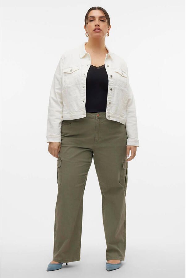VERO MODA CURVE denim spijkerjas wit - Foto 3