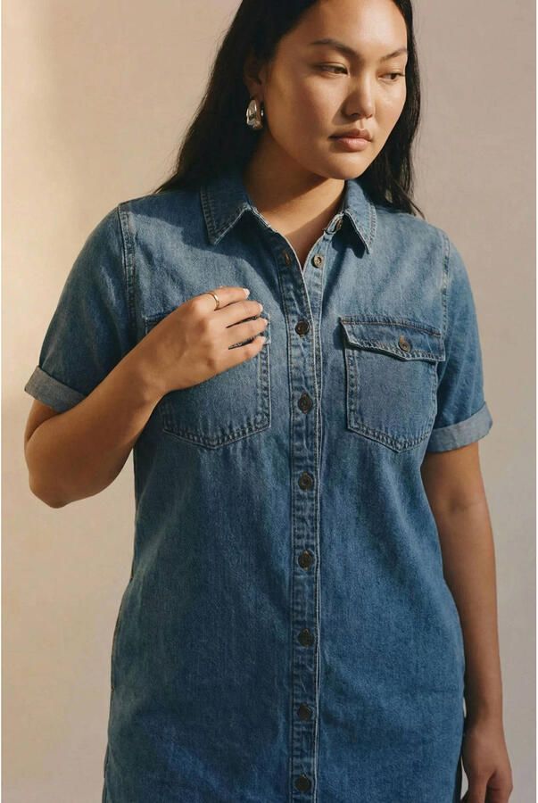 Vero Moda Korte Denim Jurk Freewear Jeans Blue Dames