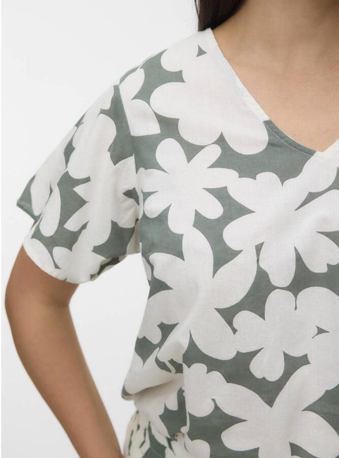 VERO MODA CURVE gebloemde top groen - Foto 2