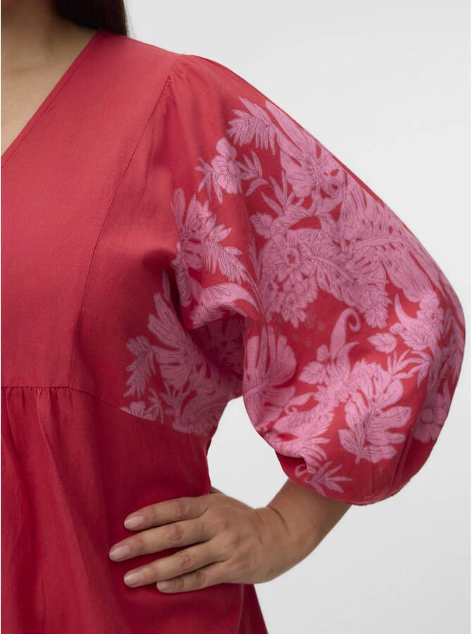 VERO MODA CURVE gebloemde tuniek rood - Foto 2