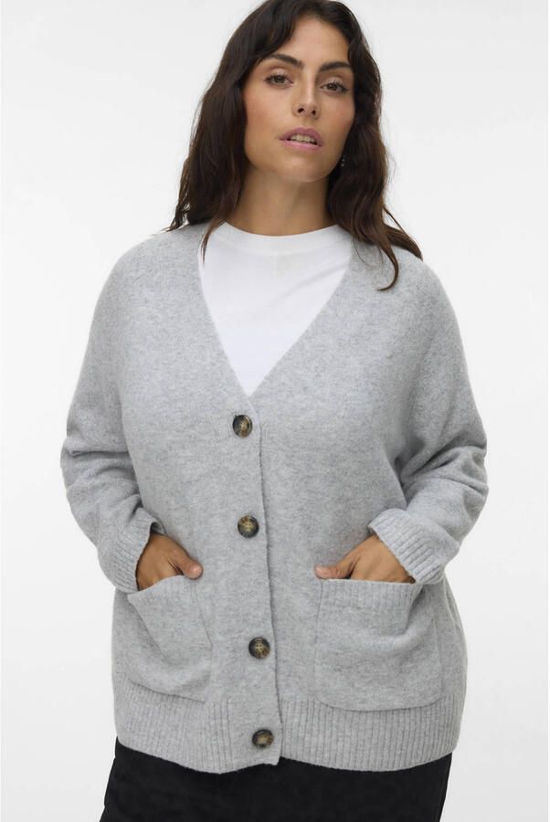 Vero Moda Curve Vest VMCBOOM LS V-NECK BUTTON CARDI NOOS CUR