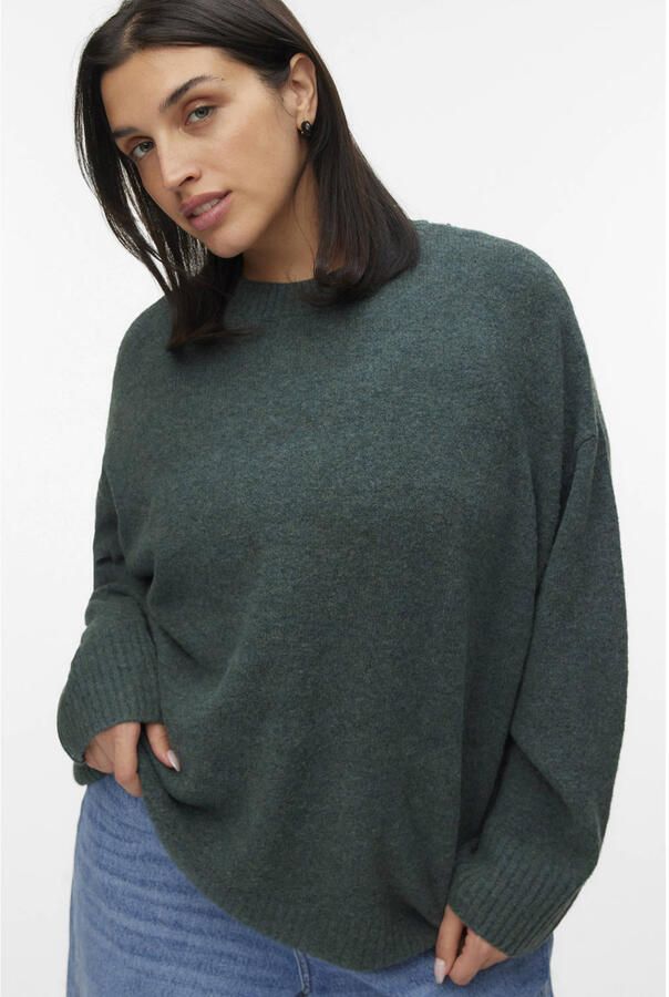 Vero Moda Curve Gebreide trui VMCBOOM LS O-NECK PULLOVER GA NOOS CUR