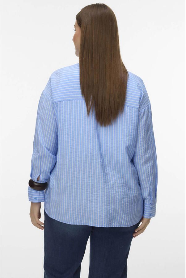VERO MODA CURVE gestreepte blouse blauw - Foto 2