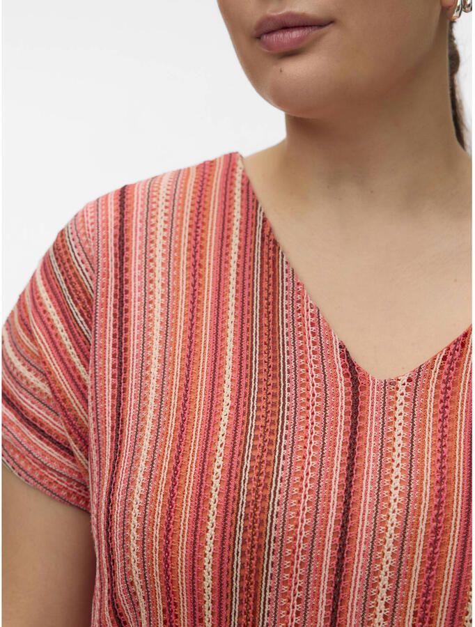 VERO MODA CURVE gestreepte top rood - Foto 2