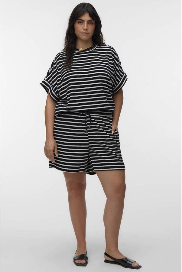 VERO MODA CURVE gestreepte top zwart - Foto 2