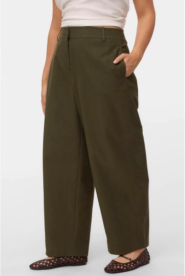 VERO MODA CURVE Plus Size denim barrel casual broek donkergroen - Foto 2