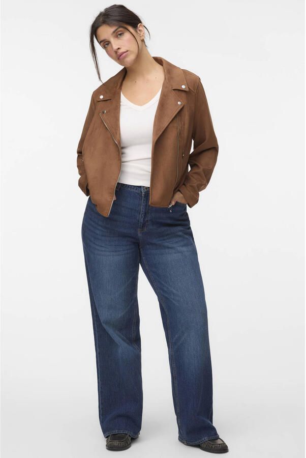 VERO MODA CURVE imitatieleren jas Plus Size cognac - Foto 2