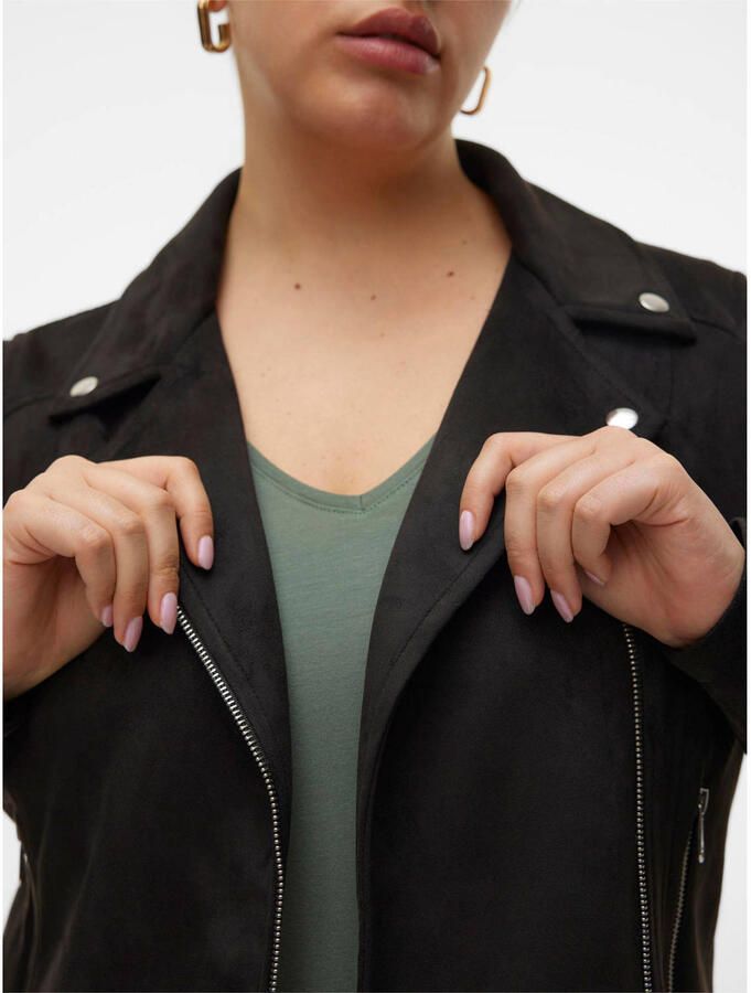 VERO MODA CURVE imitatieleren jas zwart - Foto 2