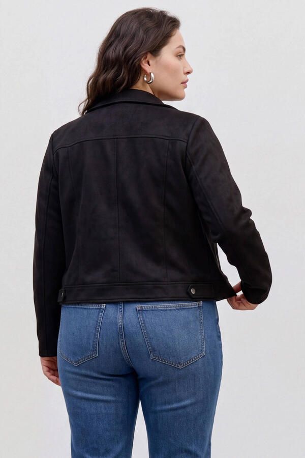 VERO MODA CURVE imitatieleren jas zwart - Foto 3