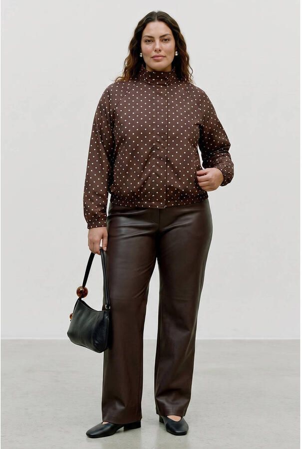 VERO MODA CURVE jacket Plus Size met stippen bruin
