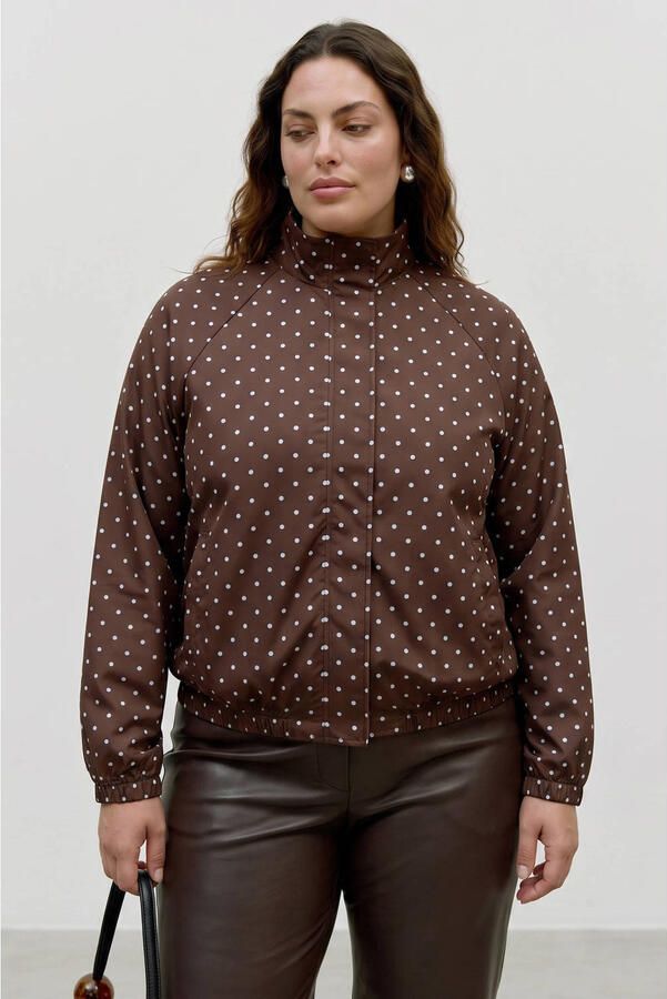 VERO MODA CURVE jacket Plus Size met stippen bruin - Foto 2