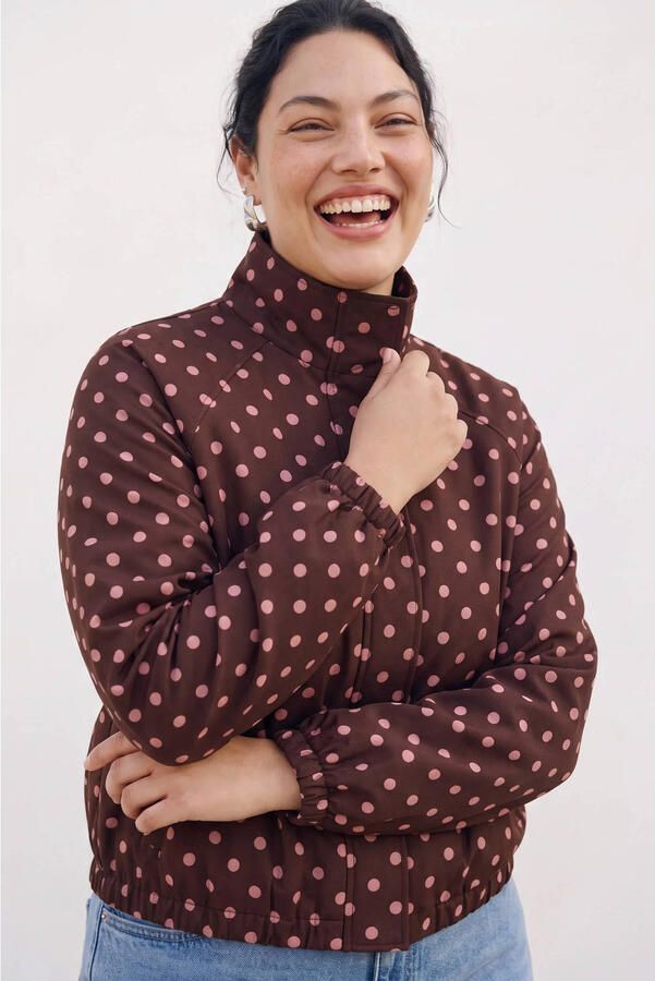 VERO MODA CURVE jas Plus Size met stippen donkerrood