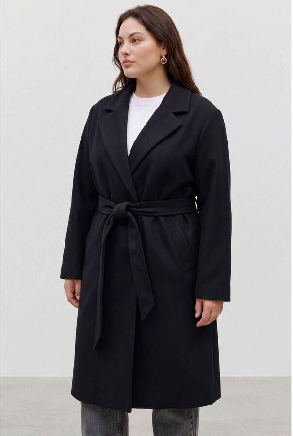 Vero Moda Curve Lange jas VMCFORTUNEAYA LONG COAT GA CUR NOOS - Foto 3